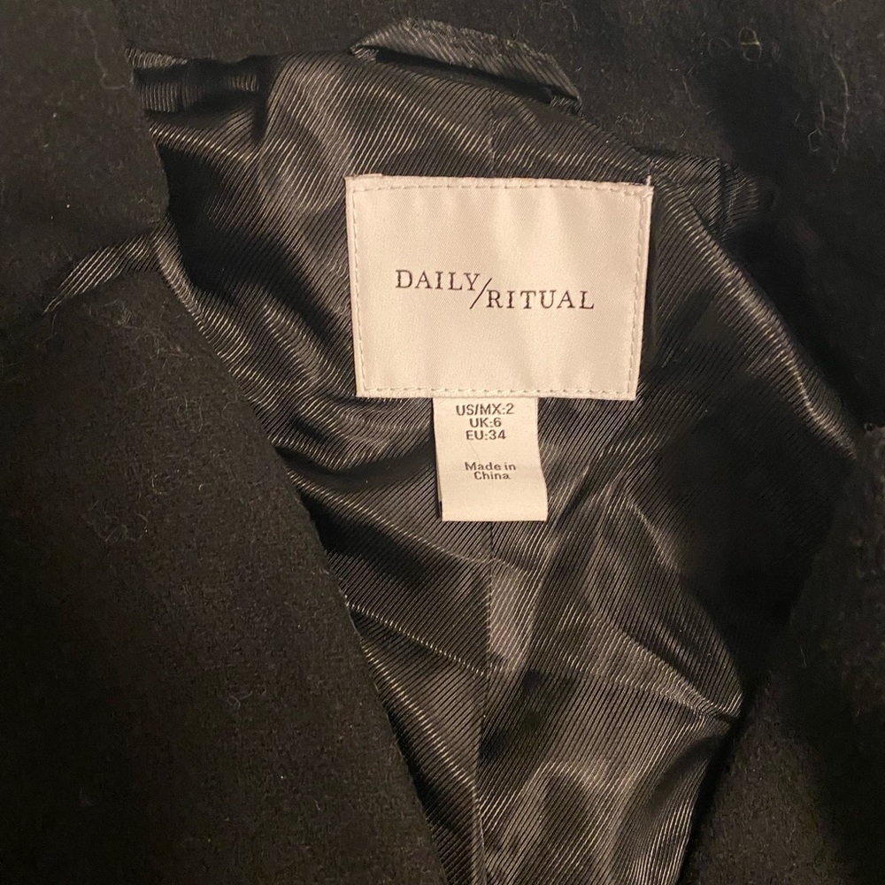 Daily Ritual Black Overcoat - Picture 7 of 7